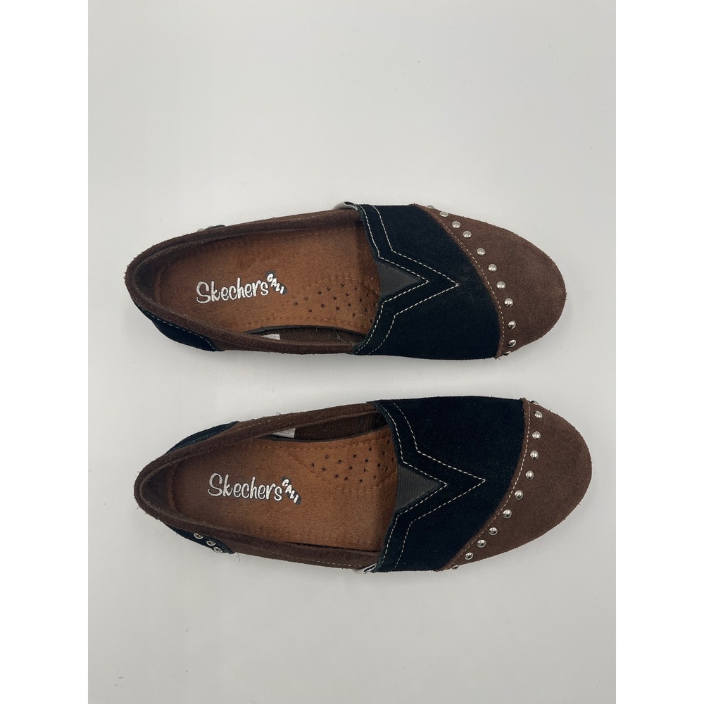 Skechers‎ Cali Slip On Flats Women's Size 6 Brown Black Studded Comfort Shoes - Picture 6 of 10
